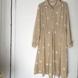 Cream and White polka dot dress